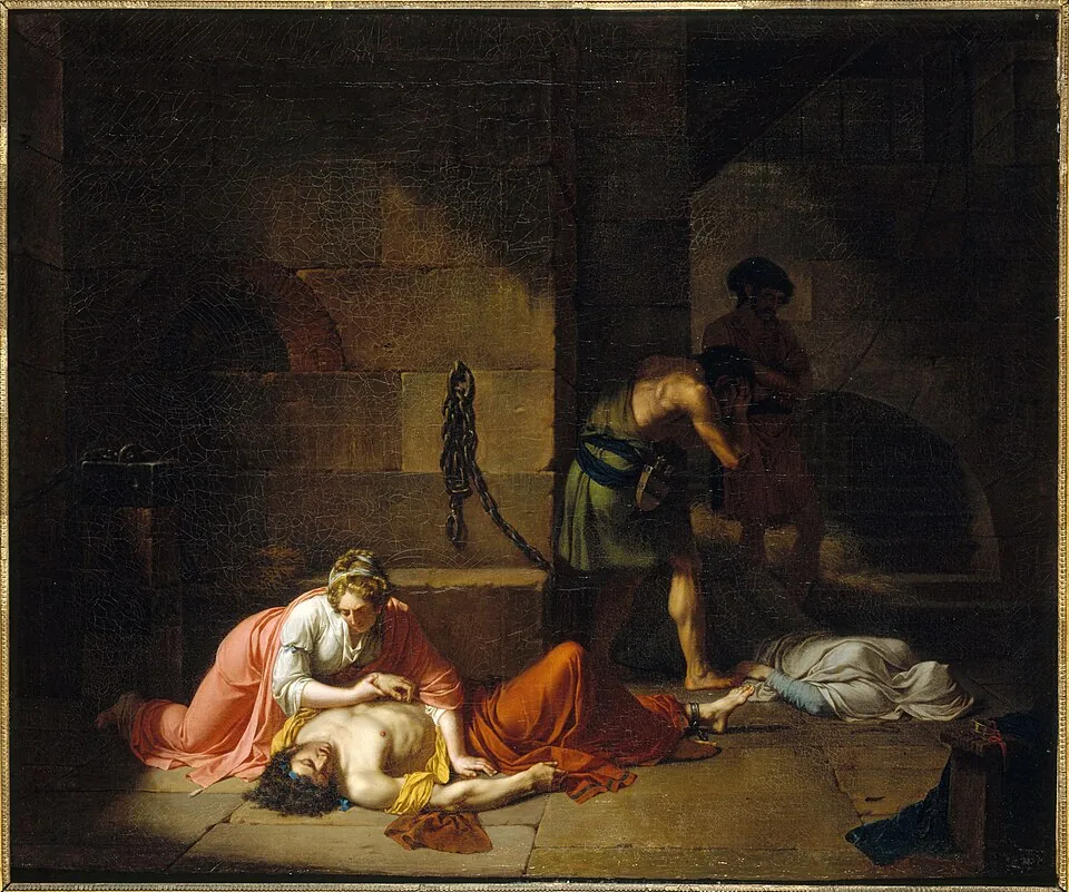 Monsiau’s historical painting of the death of Agis IV.