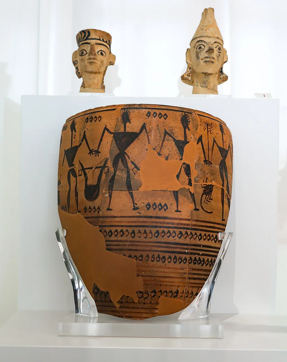 Pottery from the Amyklaion. Photograph or reproduction of an ancient artifact.