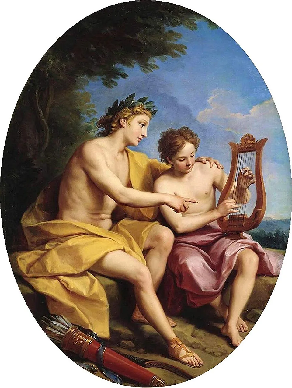 Apollo Teaching Hyacinth to Play the Lyre