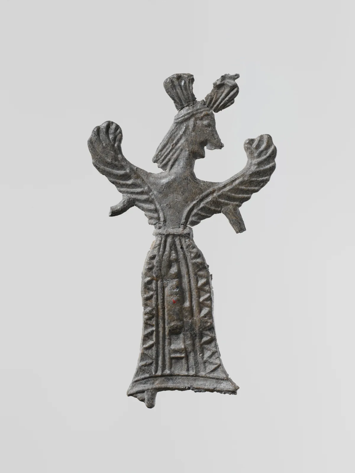 Lead figure of a winged goddess, Greek, Laconian