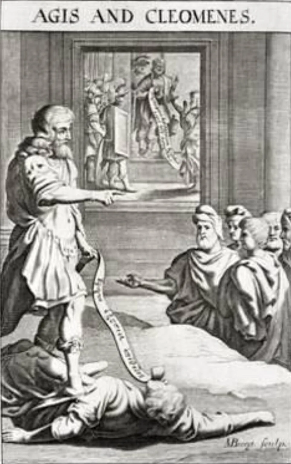 An early eighteenth-century engraving accompanying Plutarch’s Agis and Cleomenes.