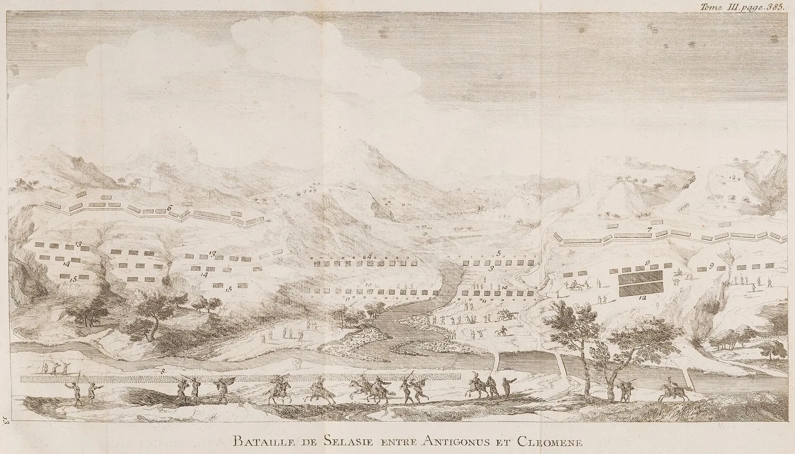 An eighteenth-century reconstruction of the battle of Sellasia.